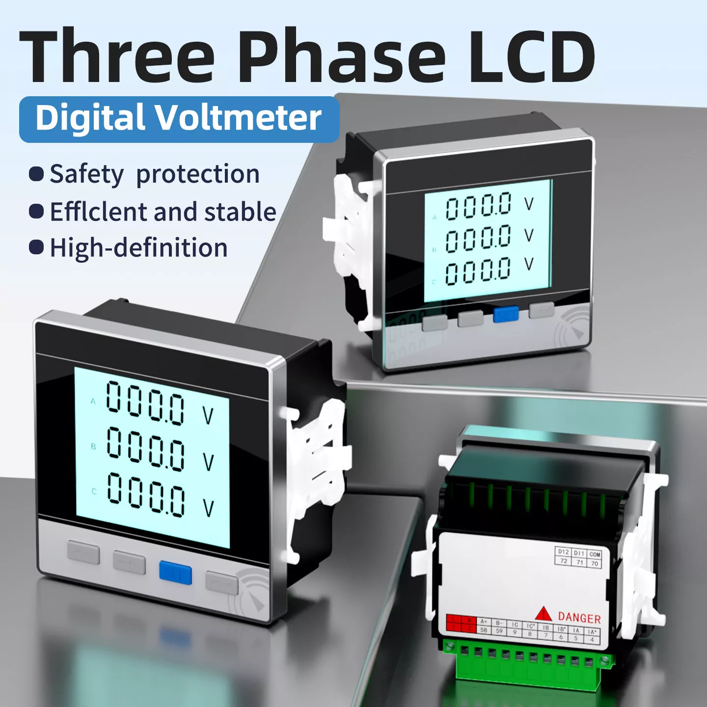 삼상 LCD 디지털 전압계